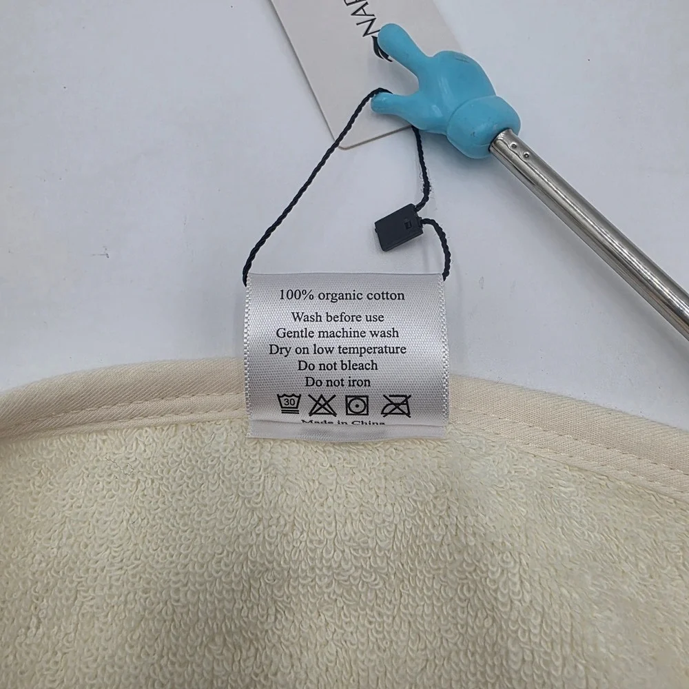 Lot of 2 Organic Cotton Hooded Baby Bath Towels Swaddle Blankets Bear Ears 30x30